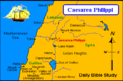 Map showing Caesarea Philippi