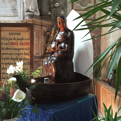 Statue of Mary in boat 